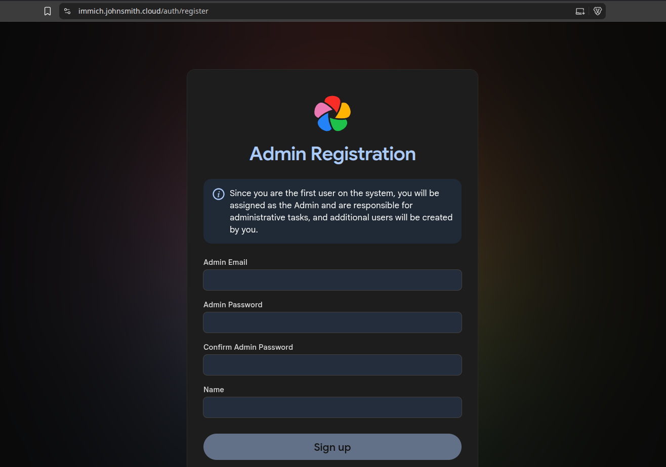 immich-admin-registration