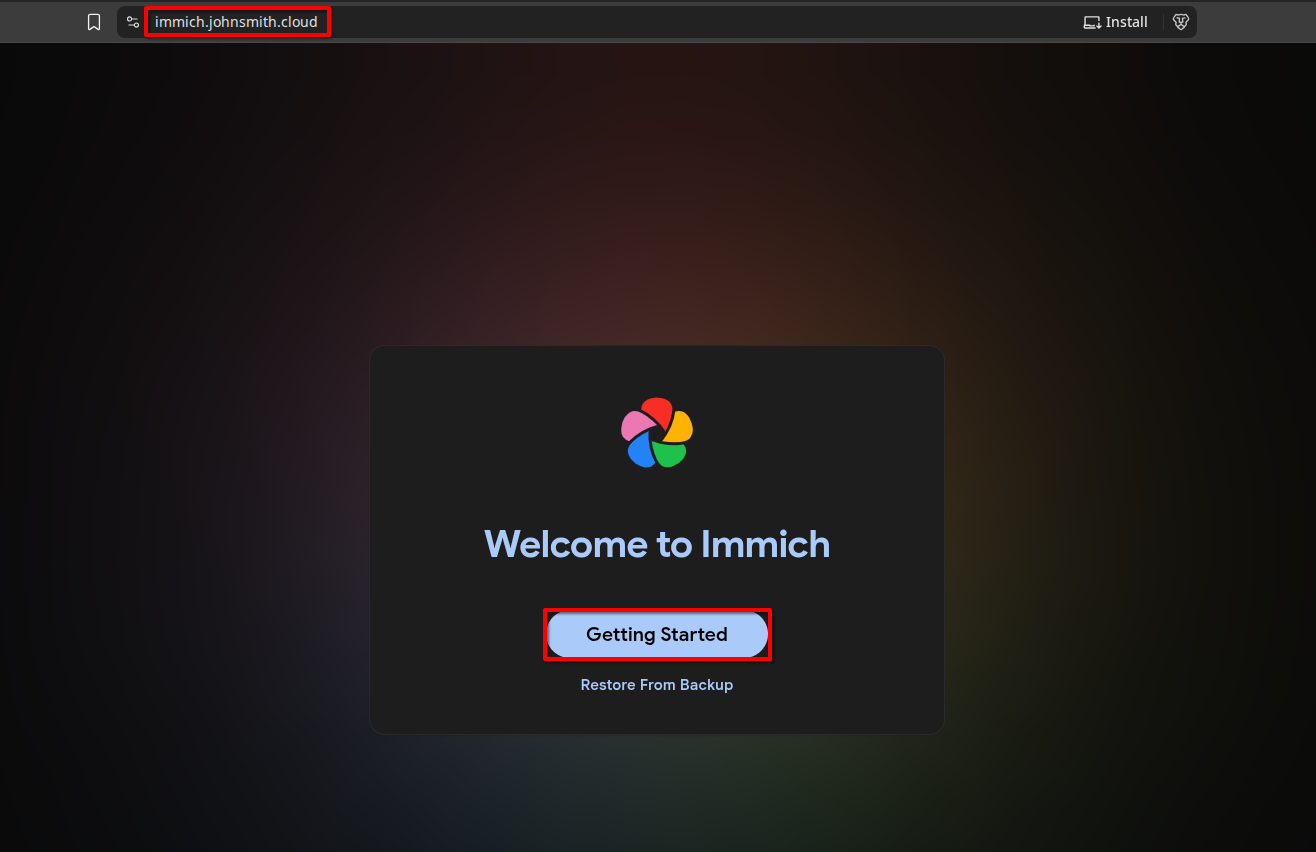 immich-welcome-screen