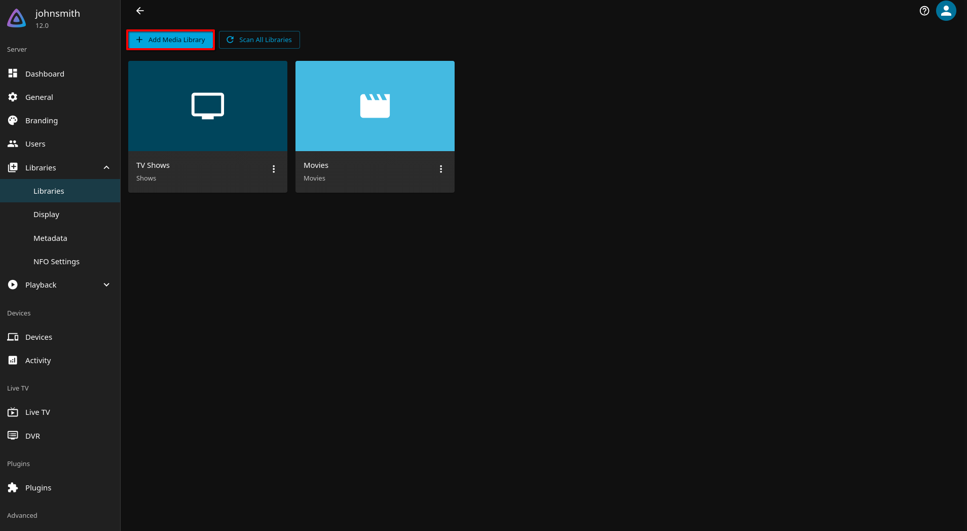 jellyfin-music-add-media-library