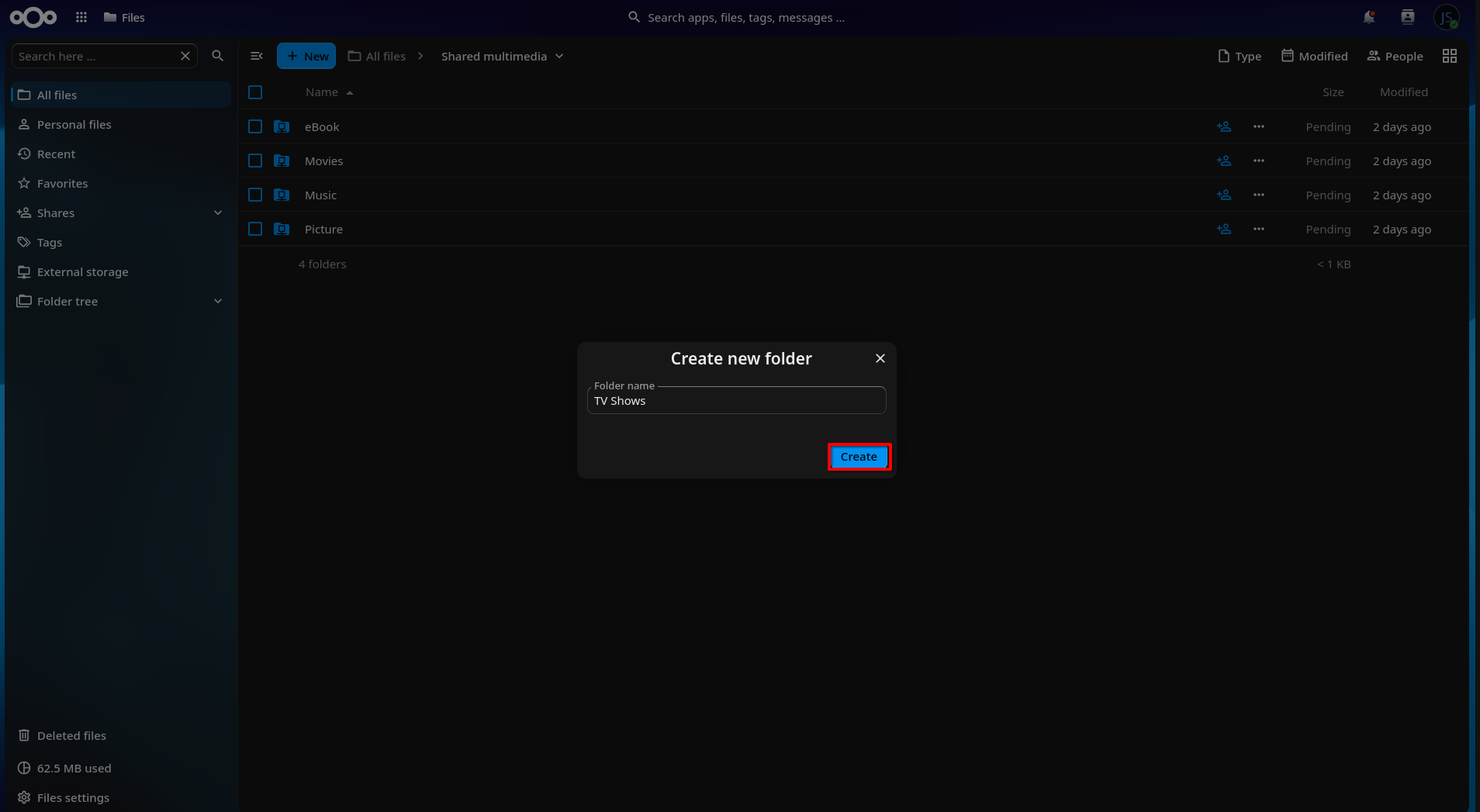 nextcloud-create-tv-shows