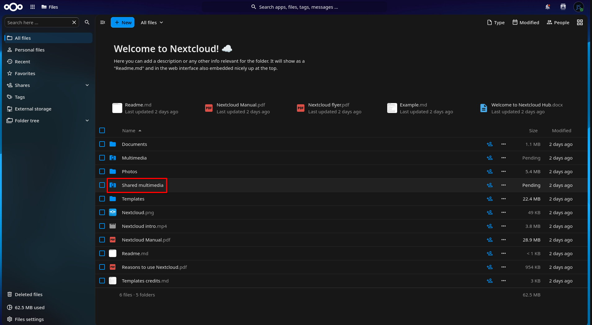 nextcloud-shared-multimedia