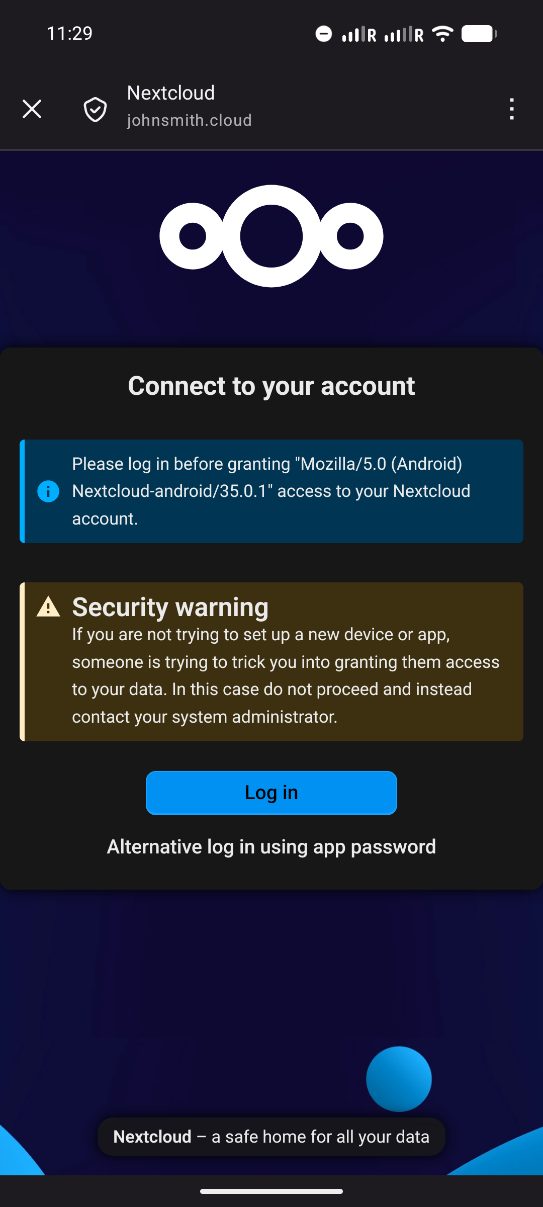 NextcloudLoginMobileConnect