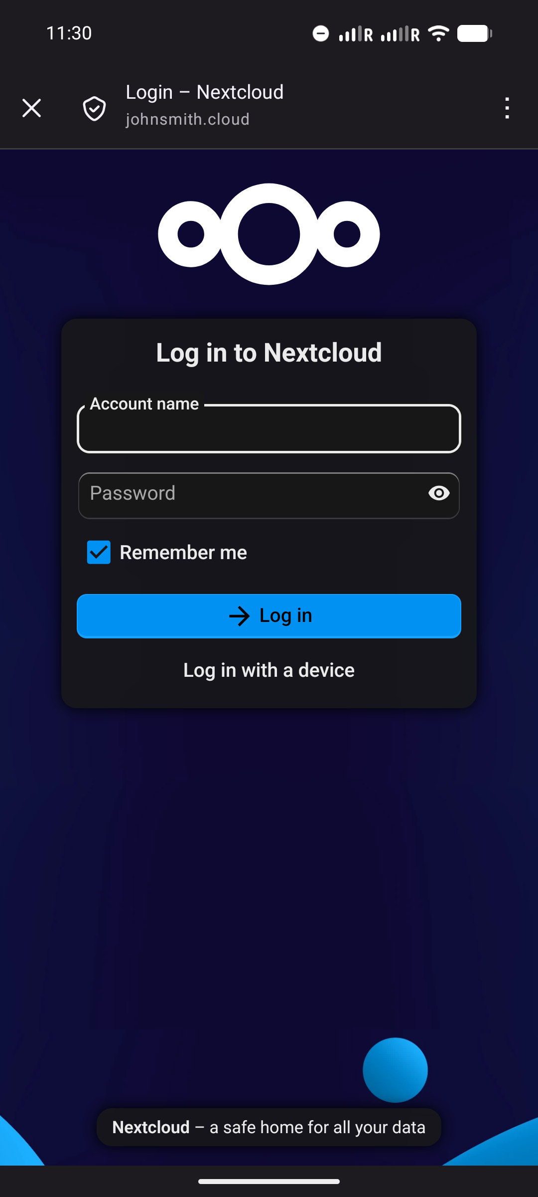 NextcloudLoginMobileUsernamePassword