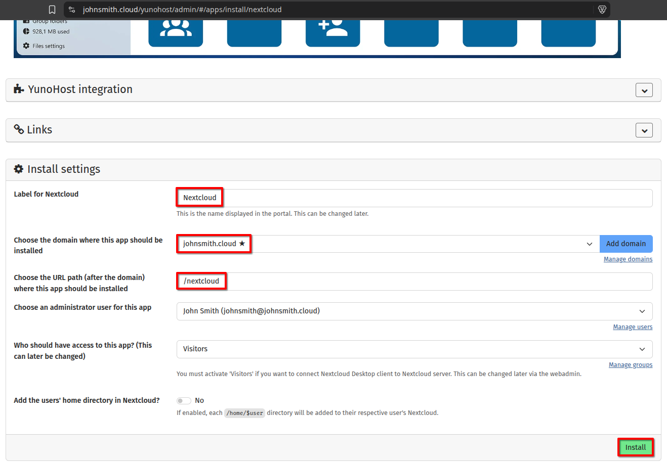 yunohost-nextcloud-install-settings